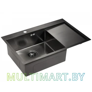 Кухонная мойка Paulmark Atlan PM217851-GML (вороненая сталь) картинка 2